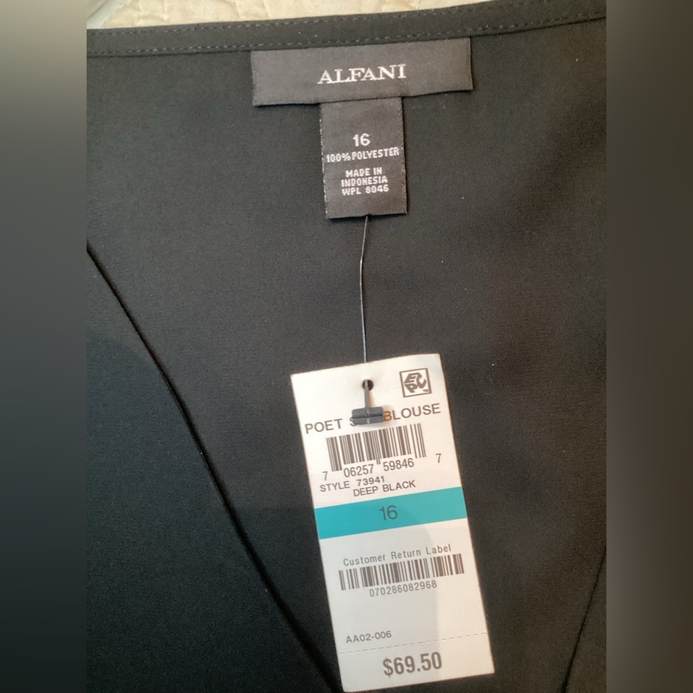 Alfani Flowy Top with Bell Sleeves Black (16) - Picture 7 of 14